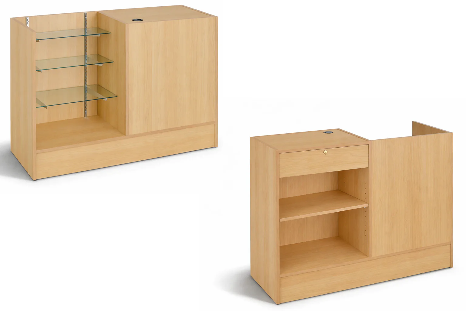 Retail Cash Wrap Counter & Glass Display Shelf Combo | 48” - Image 3